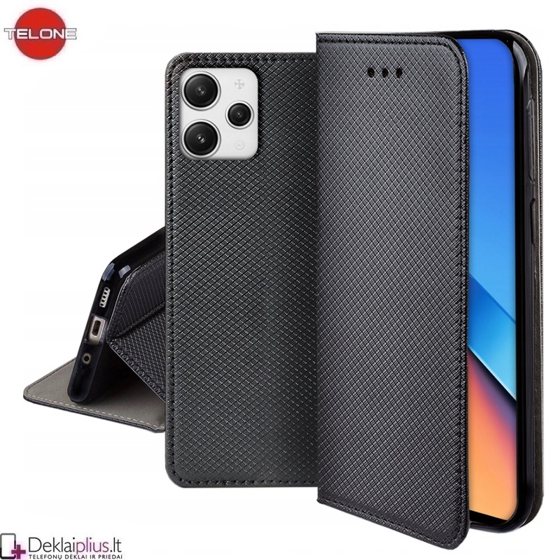 Telone atverčiamas dėklas - juodas (Xiaomi Redmi 12/Poco M6 Pro 5G) Telone atverčiamas dėklas - juodas (Xiaomi Redmi 12/Poco M6 Pro 5G)